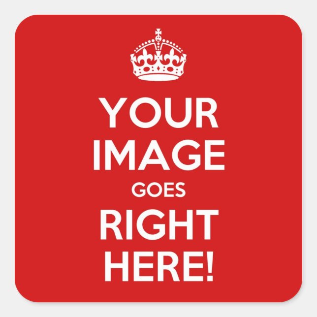 Pegatina Cuadrada Mantener a los Pegatinas de la plaza tranquila (Anverso)