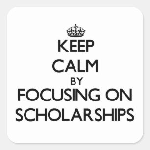 Pegatina Cuadrada Mantener la calma centrándose en las becas