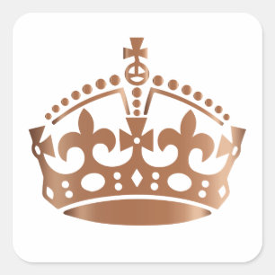 Pegatina Cuadrada Mantener la calma Cooper Crown - Cambiar fondo