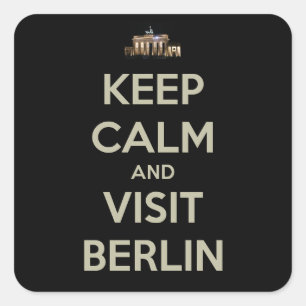 Pegatina Cuadrada mantener la calma visitar berlín