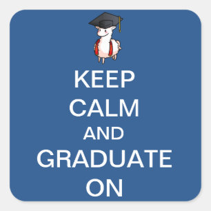 Pegatina Cuadrada Mantener la calma y graduar