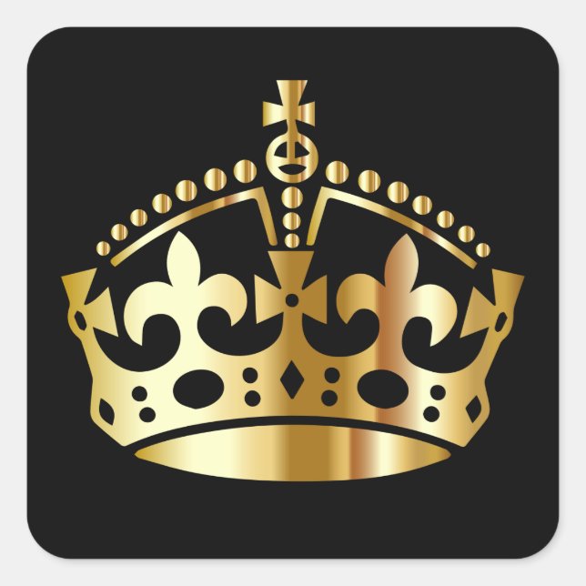 Pegatina Cuadrada Mantener la corona de bronce calmo - Cambiar fondo (Anverso)