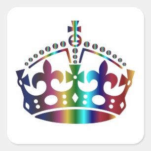 Pegatina Cuadrada Mantener la corona de colores cálidos - Cambiar fo