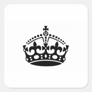 Pegatina Cuadrada Mantener la corona tranquila