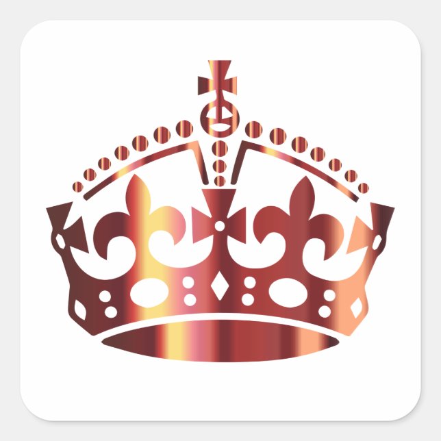 Pegatina Cuadrada Mantener la corona tranquila - Cambiar fondo (Anverso)