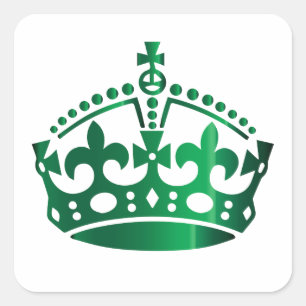 Pegatina Cuadrada Mantener la corona verde tranquila - Cambiar fondo