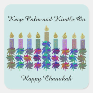 Pegatina Cuadrada Mantener La Tranquilidad En Kindle En Chanukah