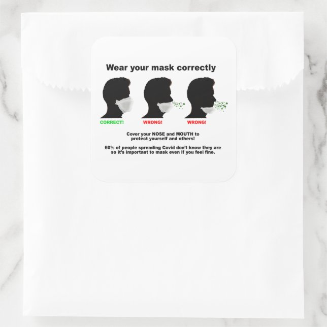 Pegatina Cuadrada Mantenga sus pegatinas de papel con cubierta de bo (Bolso)