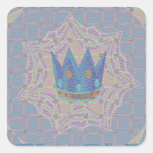 Pegatina Cuadrada Manténgalo Simple: Pastel Royal Clarity Pattern Ar