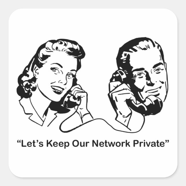 Pegatina Cuadrada Mantengamos nuestra red privada de tecnología humo (Anverso)