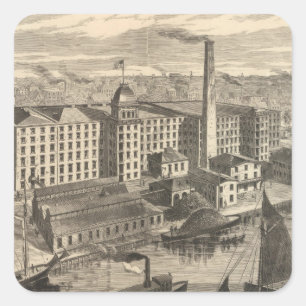 Pegatina Cuadrada Manufactura del algodón del carrete del Ontario de