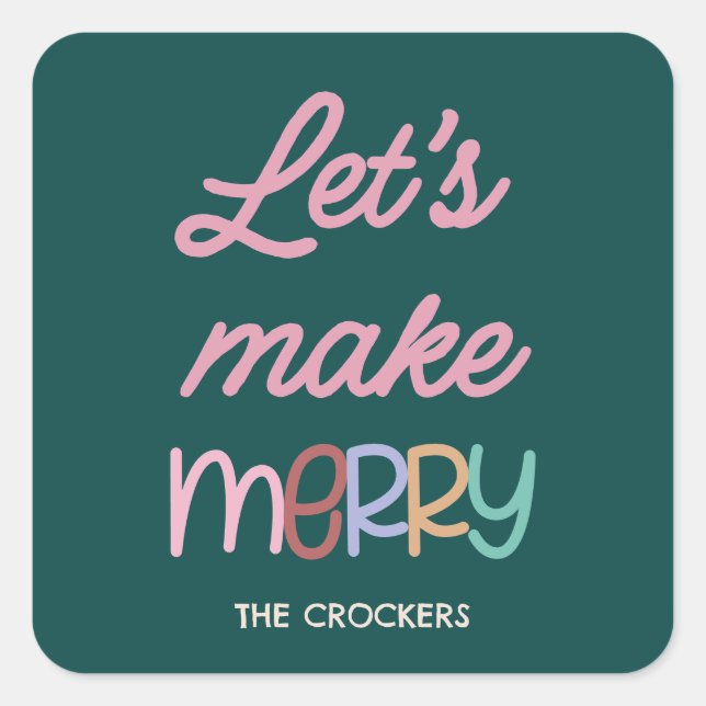 Pegatina Cuadrada Manuscrito Alegrémonos (Anverso)