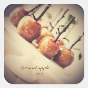 Pegatina Cuadrada manzana caramelo
