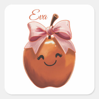 Pegatina Cuadrada Manzana de regalo dulce