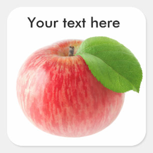 Pegatina Cuadrada manzana roja