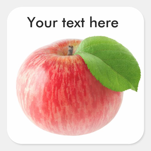 Pegatina Cuadrada manzana roja (Anverso)