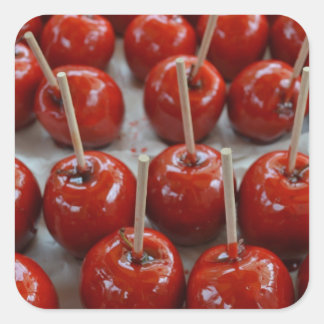 Pegatina Cuadrada Manzanas de caramelo en Fantasyland
