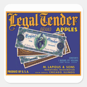 Pegatina Cuadrada Manzanas de licitación legal