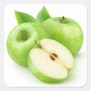 Pegatina Cuadrada manzanas verdes