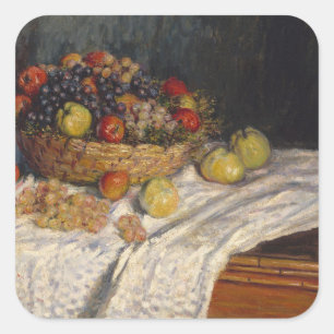 Pegatina Cuadrada Manzanas y uvas