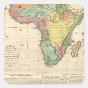 Pegatina Cuadrada Mapa 2 del atlas de África