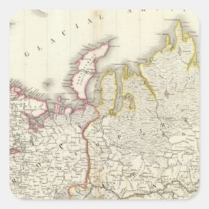 Pegatina Cuadrada Mapa 2 del Atlas de Europa