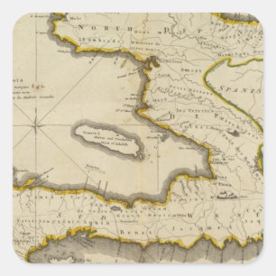 Pegatina Cuadrada Mapa Atlas de Haití