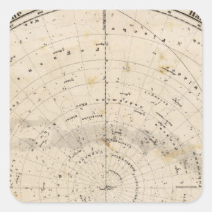 Pegatina Cuadrada Mapa celestial