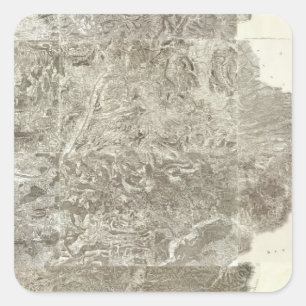 Pegatina Cuadrada Mapa compuesto de Francia