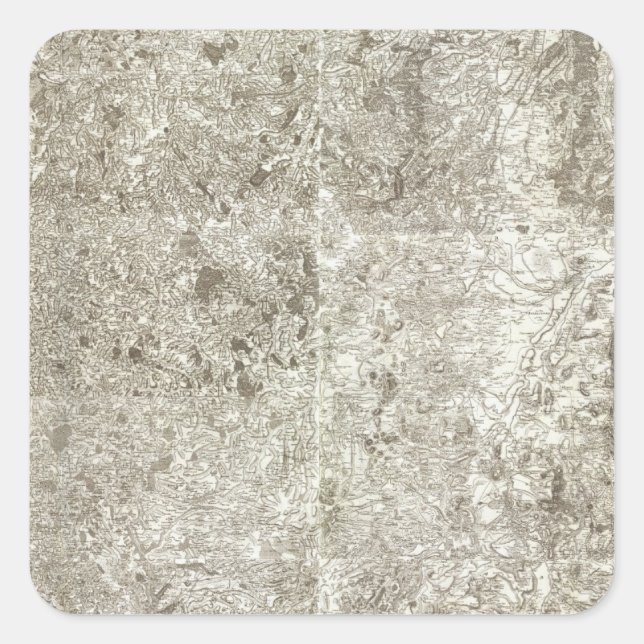 Pegatina Cuadrada Mapa compuesto de Francia 9 (Anverso)