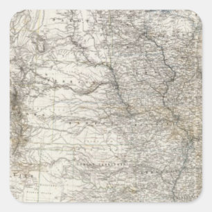 Pegatina Cuadrada Mapa compuesto de los Estados Unidos de América