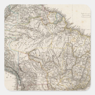 Pegatina Cuadrada Mapa compuesto de Suramérica