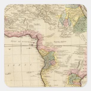 Pegatina Cuadrada Mapa de África