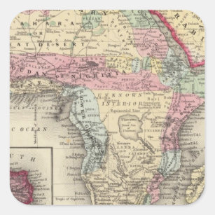 Pegatina Cuadrada Mapa de África