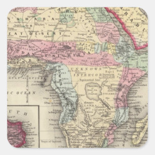 Pegatina Cuadrada Mapa de África