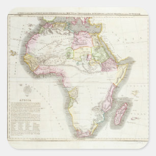 Pegatina Cuadrada Mapa de África, 1821