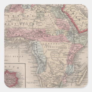 Pegatina Cuadrada Mapa de África con St. Helena