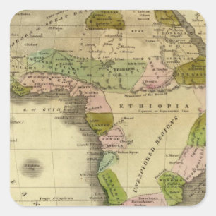 Pegatina Cuadrada Mapa de África Olney