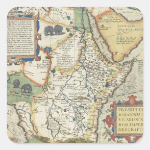 Pegatina Cuadrada Mapa de África y la Península Arábiga