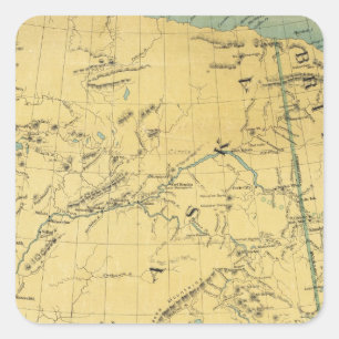 Pegatina Cuadrada Mapa de Alaska