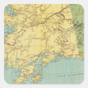 Pegatina Cuadrada Mapa de Alaska de Rand McNally