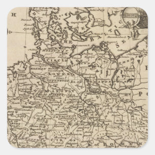 Pegatina Cuadrada Mapa de Alemania