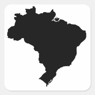 Pegatina Cuadrada Mapa de Brasil