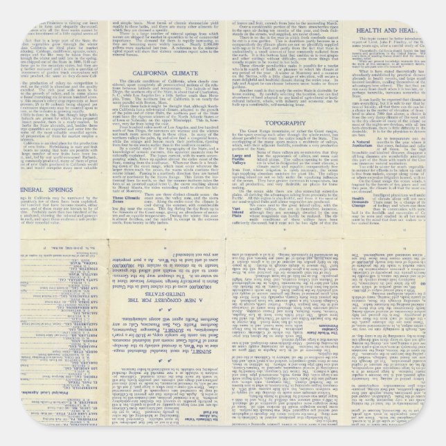 Pegatina Cuadrada Mapa de California 3 (Anverso)