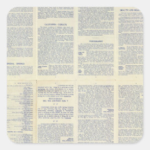 Pegatina Cuadrada Mapa de California 3