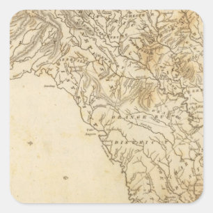 Pegatina Cuadrada Mapa de Carolina del Sur por Arrowsmith