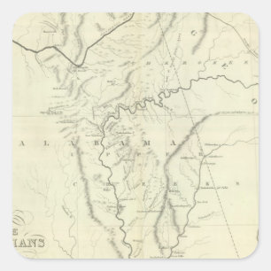 Pegatina Cuadrada Mapa de Cherokee
