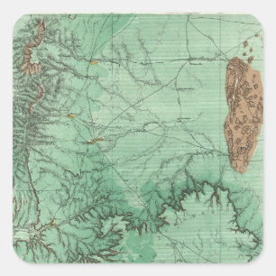 Pegatina Cuadrada Mapa de Clasificación de Tierras de Nuevo México