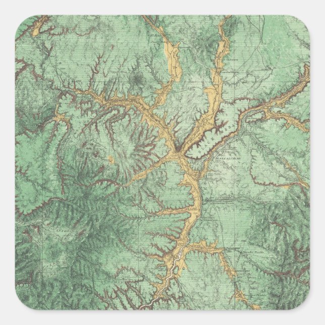 Pegatina Cuadrada Mapa de Clasificación de Tierras de Nuevo México 2 (Anverso)