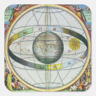 Pegatina Cuadrada Mapa de constelaciones cristianas, 'del Celesti